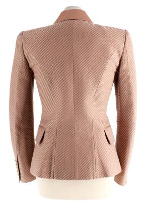 Balmain Beige Structured Textured Double-Breasted Blazer 2