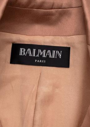 Balmain Beige Structured Textured Double-Breasted Blazer 6