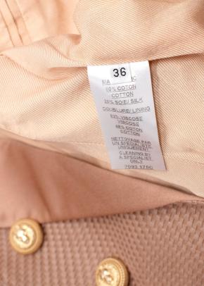 Balmain Beige Structured Textured Double-Breasted Blazer 8