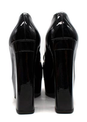 Jimmy Choo Black Soft Patent Leather Heels with Chain Embellishment 5