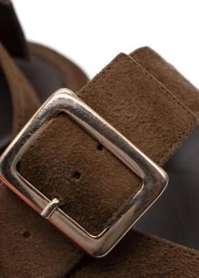 Gia/ RHW Khaki Suede Sandals 5