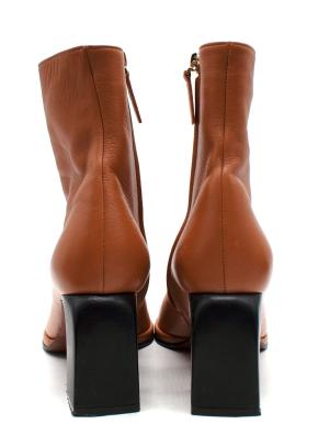 Current Manu Atelier Orange Ankle Boots with Black Block Heel 5