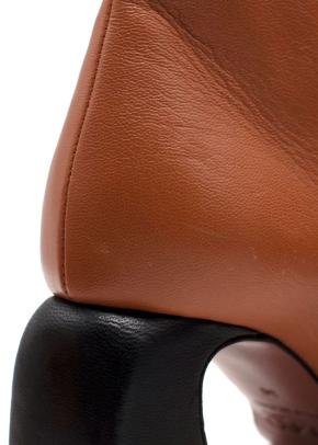Current Manu Atelier Orange Ankle Boots with Black Block Heel 3