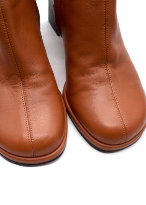 Current Manu Atelier Orange Ankle Boots with Black Block Heel 6