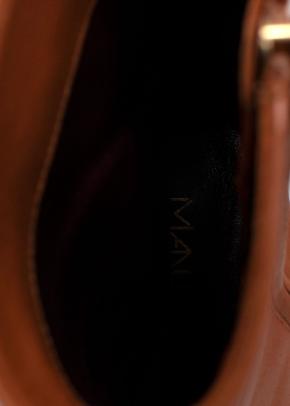 Current Manu Atelier Orange Ankle Boots with Black Block Heel 7