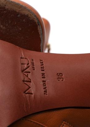 Current Manu Atelier Orange Ankle Boots with Black Block Heel 10