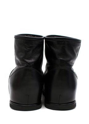Amina Muaddi Black Leather Snow Boots 4