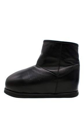 Amina Muaddi Black Leather Snow Boots 5