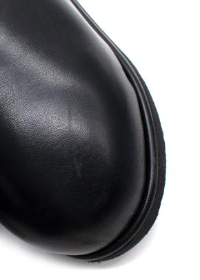 Amina Muaddi Black Leather Snow Boots 11