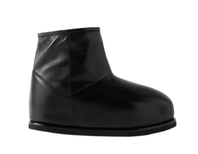 Amina Muaddi Black Leather Snow Boots 12