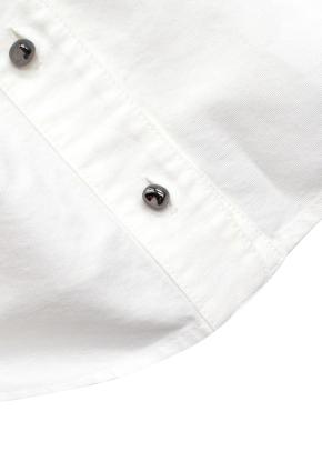 Off-White White Logo Embroidered Button-Up Shirt 7