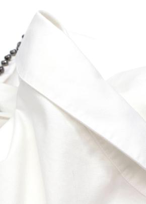 Off-White White Logo Embroidered Button-Up Shirt 9