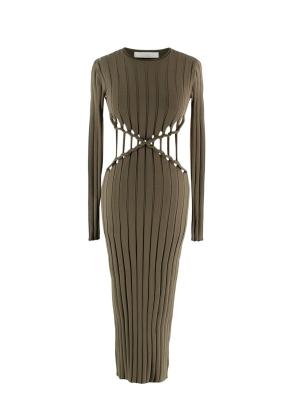 Dion Lee Khaki Cut-out Midi Bodycon Dress 4