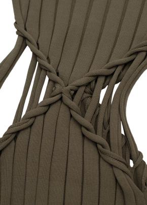 Dion Lee Khaki Cut-out Midi Bodycon Dress 11