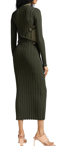 Dion Lee Khaki Cut-out Midi Bodycon Dress 2