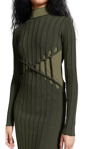 Dion Lee Khaki Cut-out Midi Bodycon Dress 3