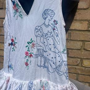 Chopova Lowena Embroidered Organic Cotton Picture Ruffle Hem Dress 13
