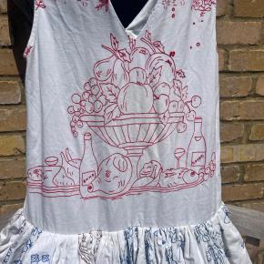 Chopova Lowena Embroidered Organic Cotton Picture Ruffle Hem Dress 10