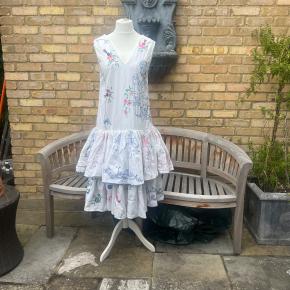Chopova Lowena Embroidered Organic Cotton Picture Ruffle Hem Dress 8