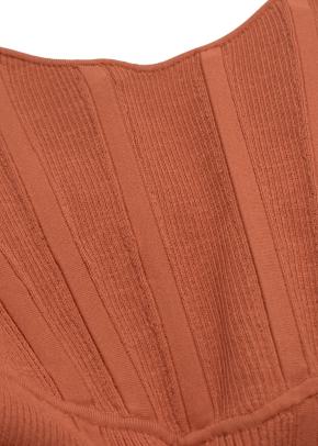 Dion Lee Burnt Orange Ribbed Mini Dress 7