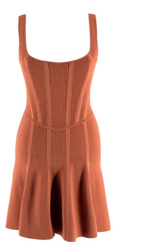 Dion Lee Burnt Orange Ribbed Mini Dress 2