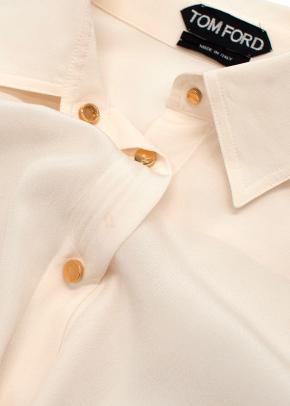 Tom Ford Cream Silk Crepe Shirt 9
