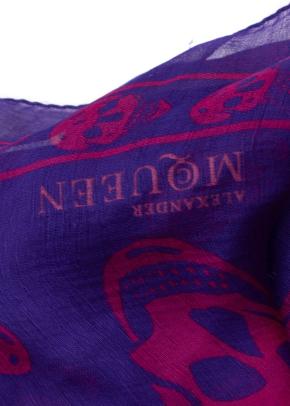 Alexander McQueen Skull Foulard in Pink and Purple 5