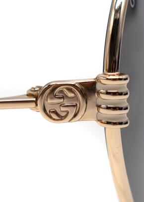 Gucci Gold-tone Heart-Shaped Sunglasses with Grey Lenses 4
