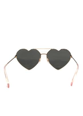 Gucci Gold-tone Heart-Shaped Sunglasses with Grey Lenses 7