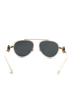 Versace White and Gold Tone Detailed Sunglasses 3