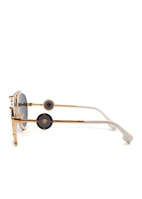 Versace White and Gold Tone Detailed Sunglasses 4