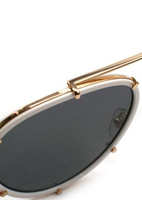 Versace White and Gold Tone Detailed Sunglasses 9