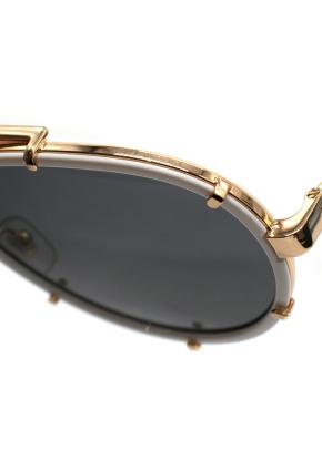 Versace White and Gold Tone Detailed Sunglasses 7