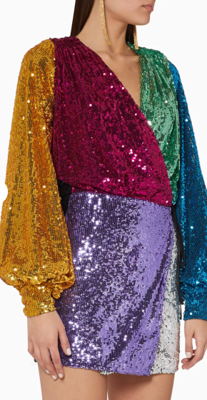 Attico  Sequin Long Sleeve Dress 3