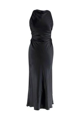 Reformation Casette Silk Dress in Black 3