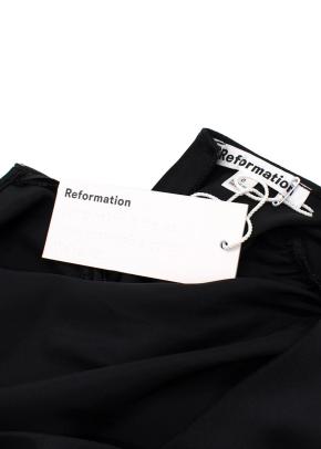 Reformation Casette Silk Dress in Black 8