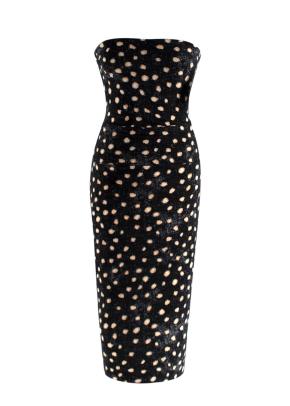 Norma Kamali Strapless Polkadot Dress 11