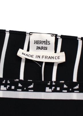 Hermes Black And White Belted Silk Dress Tunic 12
