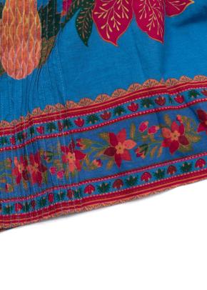 Farm Rio Blue Printed Lace Detail Blouse 8