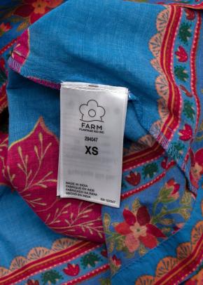 Farm Rio Blue Printed Lace Detail Blouse 9