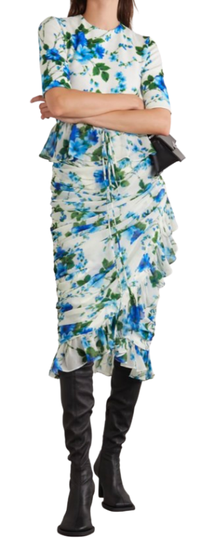 Richard Quinn Ruffled Floral-print Crepe De Chine and Jersey Dress 2