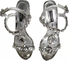 Dolce & Gabbana Embellished Silver Sandals 7