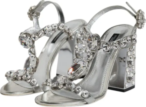 Dolce & Gabbana Embellished Silver Sandals 4