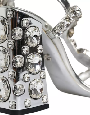 Dolce & Gabbana Embellished Silver Sandals 8