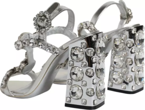 Dolce & Gabbana Embellished Silver Sandals 6