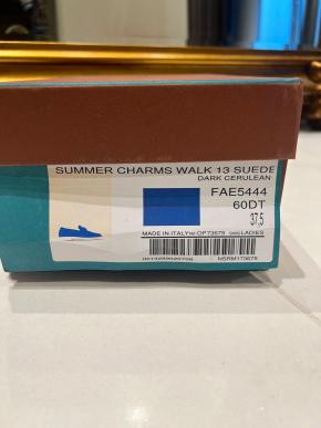Loro Piana Blue Suede Summer Charms Walk Loafers 6