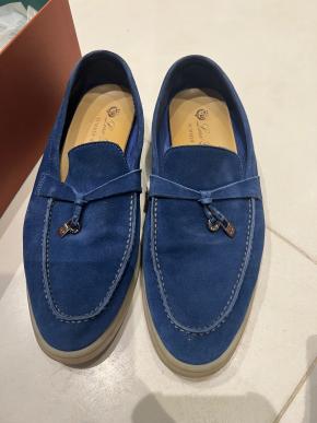 Loro Piana Blue Suede Summer Charms Walk Loafers 2