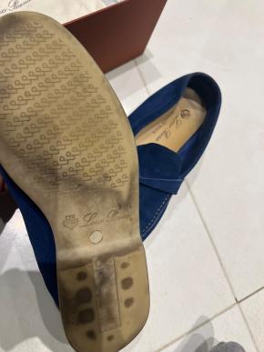 Loro Piana Blue Suede Summer Charms Walk Loafers 5
