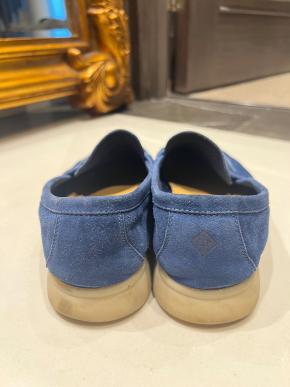 Loro Piana Blue Suede Summer Charms Walk Loafers 4