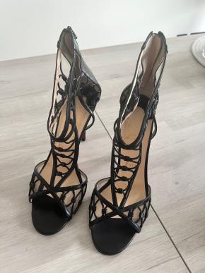 Louboutin Black Lattice Heels 2
